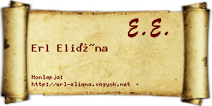 Erl Eliána névjegykártya